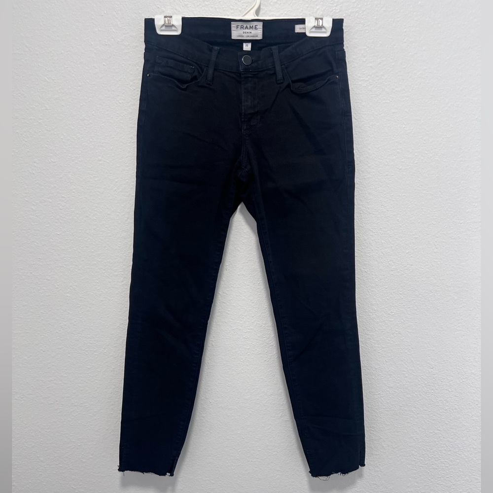 Frame Denim Black Skinny Jeans Size 25
